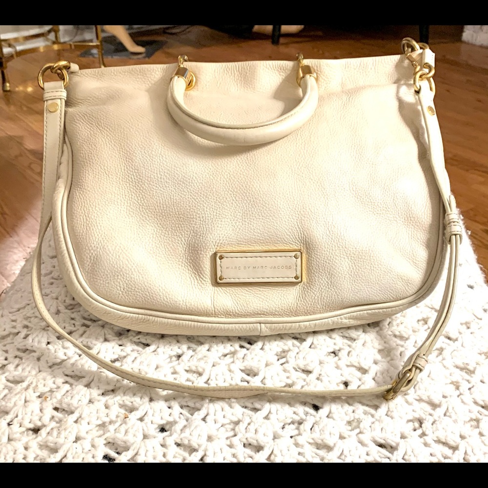 Marc Jacobs Cream Pebbled Leather Satchel